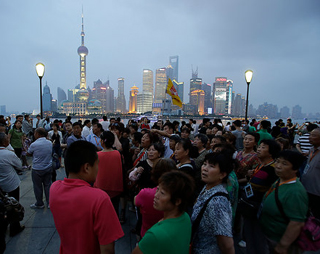 上海浦东，建设中的上海中心大厦就位于此处。