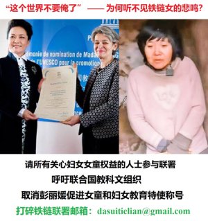 公开联署：强烈要求联合国教科文组织取消彭丽媛促进女童和妇女教育特使称号！（更新版）